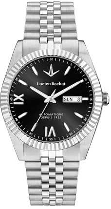 LUCIEN ROCHAT Herrenuhr aus Stahl, Automatik, Analog, 41 mm, Bienne-Kollektion, Geschenk für Freund, Ehemann
