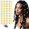 Molirex 50 StüCk Haarschmuck Gold FüR Dreadlocks - Damen Haarclips(Verstellbar Metall Cuffs)+100 StüCk Mini Haargummis,Haarperlen Zum Klipsen FüR MäNner Und Frauen