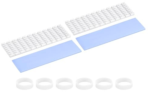 PATIKIL 2 Set M.2 2280 Nvme SSD Dissipateur Thermique 70x22x3mm Argent | Radiateur Refroidisseur Avec Pads Thermiques/Ruban Adhésif/Anneaux En Caoutchouc Pour Laptop Électroniques CPU Led