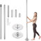 ZAWQFDZ Barre de Pole Dance Professionnelle, Barre de Strip-Tease, Hauteur Réglable, Portable, 45 mm, pour Adultes, Débutants et Artistes(Silver)
