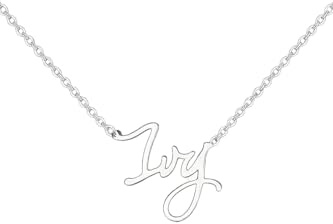 JRose Collections Identité Personalised Name Necklace – Popular Girls’ Names & Titles – Adjustable Chain in Gift Box by Mulberry Studios (Ivy)