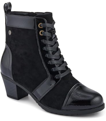 Pavers Block-Heeled Ankle Boots - Black Size 5
