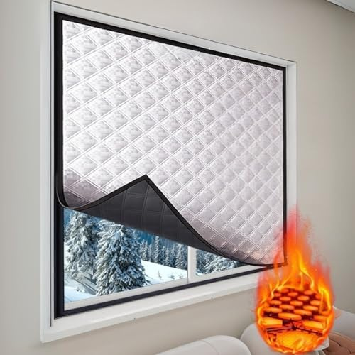 Fenster Isolierfolie Thermo Cover 50x80cm 120x180cm Zur Wärmedämmung An Fenstern Energiesparende Kälteschutz Fensterisolierung Selbstklebend Wiederverwendbar(W 50 X H 100cm)