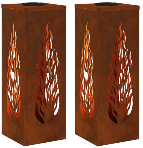 vidaXL Solar LED Weg Licht 2 Stk. Warmes Weiß 18 x 18 x 50 cm