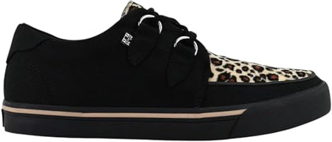 TUK skor unisex spetsig Creeper sneaker – läder gotiska plattformsskor med skalle och ben sula