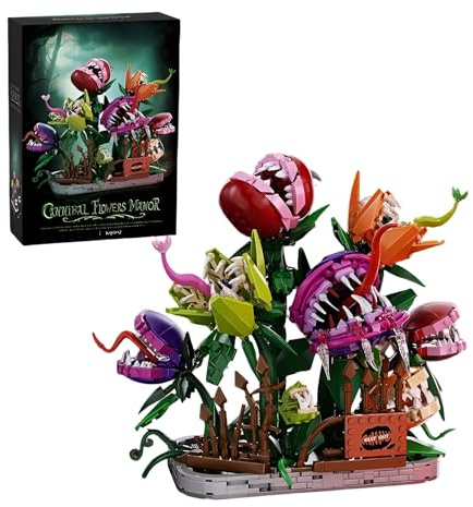 DzirePada Cannibal Flowers Manor Building Set, 1266PCS Horror Cannibal Botanical Collection Model Toy, Flower-Themed Building Kit for Adults Teens, Unique Home Decor Gifts for Plant Enthusiasts