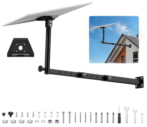 Starlink Gen3/4/4X Wall Mount Super Long 55-95CM,Telescoping 360°Adjustabl | Includes Gen 3 Pipe Adapter,Heavy Duty Starlink Mount Pole Kit,Weather-Resistant for Walls/Wood Eave Outdoor Installation