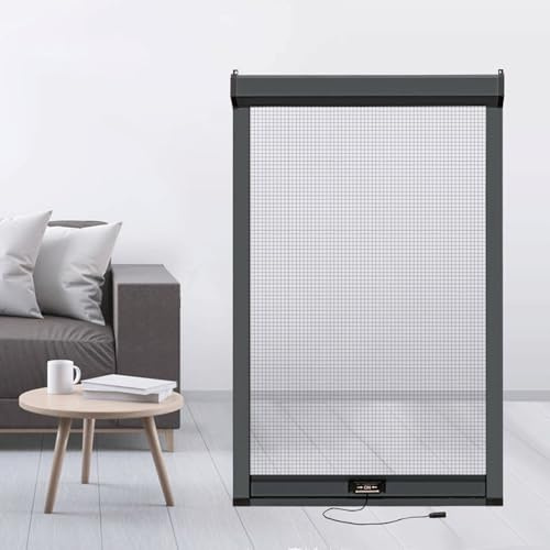 Store Moustiquaire Fenetre Enroulable Aluminium sur Mesure - sans Perçage, Écran Invisible Amovible, Protection Contre Les Insectes, Plusieurs Couleurs Disponibles