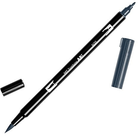 Tombow ABT-N35 Fasermaler Dual Brush Pen mit zwei Spitzen, cool grey 12