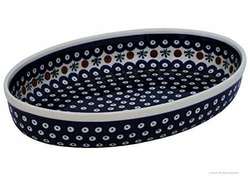 Original Bunzlauer Keramik Auflaufform oval 23.0x31,0x6.0 cm im Dekor 41