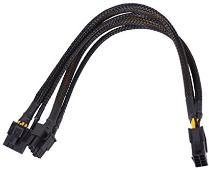 Phobya Y-Kabel 8Pin Buchse auf 2X 6+2Pin Stecker (VGA) - Schwarz Kabel Sonstige Kabel