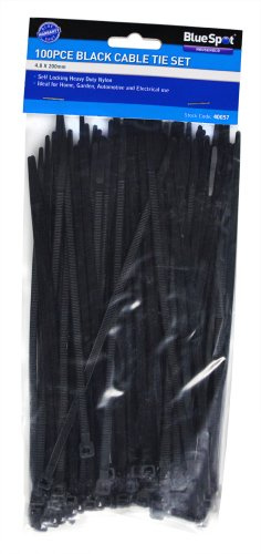 Blue Spot Tools 40057 200mm Cable Tie Set - Black (100 Pieces)