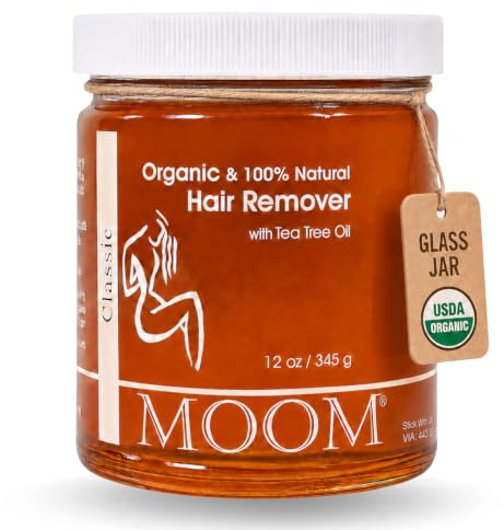 MOOM USDA Organic Sugar Wax Hair Removal for Body, Face & Bikini - 12 oz