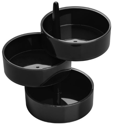 Premier Housewares Rotary Storage Tray Set, 3-Pieces - Black