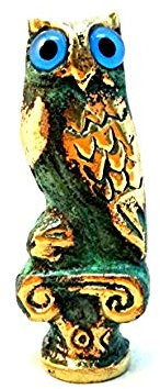 Ancient Greek Bronze Museum Statue Replica of Owl on a Column (534) by IconsGr