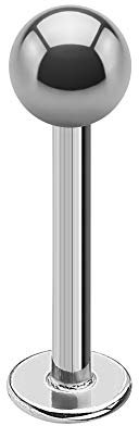 Treuheld Piercing Labret - Titan - Silber - 1.2mm [04.] - 1.2 x 10 mm (Kugel: 3mm)