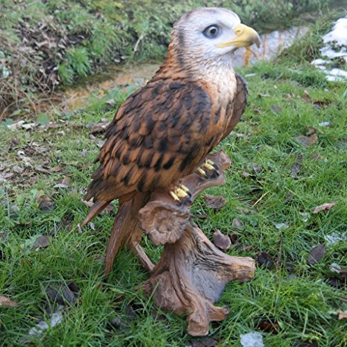 FDSt Dekofigur Adler auf Stamm Vogel Tierfigur Raubtier König Gartenfigur Greifvogel