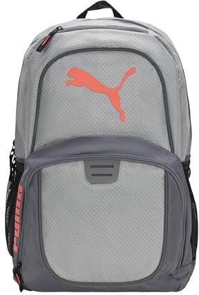 PUMA Unisex's Evercat Contender Backpack, Grey/Coral, One Size