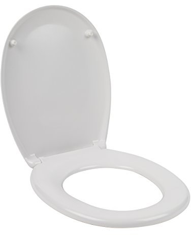 Beldray LA030252 Soft Close Toilet Seat - Simple Fixing, D-Shaped Oval Toilet Seat, Sturdy Zinc Alloy Hinges, Durable, Strong Duroplast, No Tool Fitting, White,38.5 x 5.2 x 46.1 cm