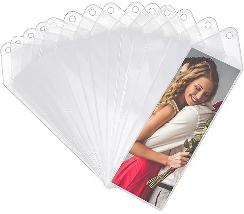 Vinyl Lesezeichen Ärmel Foto Booth Ärmel 2-1/4 x 6-1/4 Zoll für Hochzeit 2 x 6 Zoll Foto Streifen zum Valentinstag Geschenk (60)