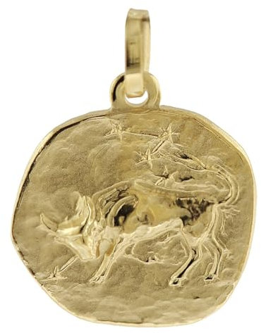 Trendor Sternzeichen-Anhänger Stier 585 Gold 16 mm Tierkreiszeichen für Damen, Herren und Kinder, Echtgold, 08958-05