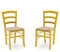 Liberoshopping Chaises Venezia en Bois Massif coloré avec Assise en Paille Set 2 (Jaune)