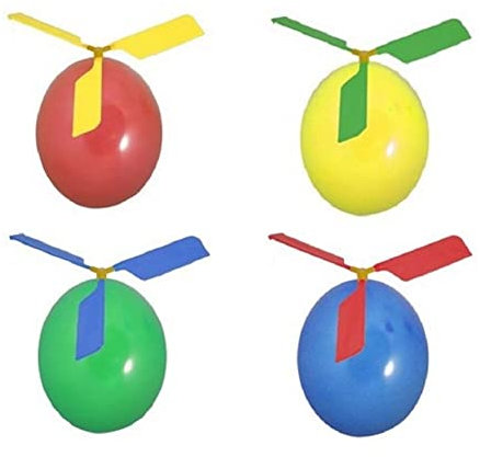 Red Deer Toys Ballonhubschrauber Spielzeug mit 18 Ballons, 3 Hubschraubern und Propellern, ideal zum Füllen von Partytüten für Jungen und Mädchen