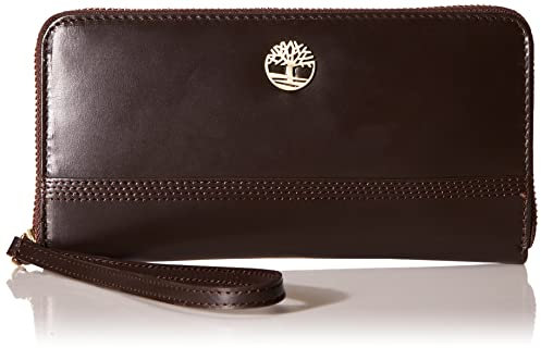 Timberland Damen Leder RFID Zip Around Wallet Clutch mit Handschlaufe, Brown (Cloudy), Einheitsgröße