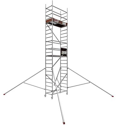 ALTEC Rollfix® 2.0 700 | 7m Arbeitshöhe | bremsb. Lenkrollen (Ø125mm) | Dreieckausleger | Made in Germany | TÜV | belastbar 200kg/m² | Norm - DIN EN 1004-1 | Modulares Arbeitsgerüst | Alu-Gerüst