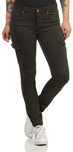 ONLY Cargo Jeans Hose | Stretch Denim Jogger Pants | Slim Mid Waist Karottenhose ONLMISSOURI, Farben:Grün-3, Größe:40W / 32L, Z-Länge:L32
