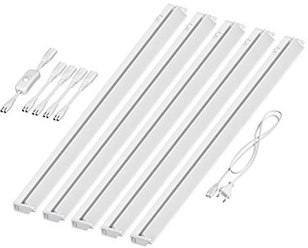 ledscom.de LED Unterbau-Leuchte LIWO 91cm, schwenkbar, mit Schalter, 72,0635W, je 1517lm, weiß, 5er Set
