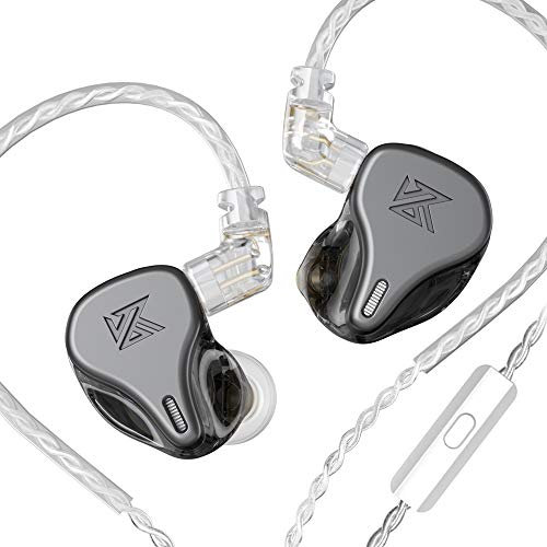 CCA KZ DQ6 In-Ear Monitor Headphones 3DD HiFi Sports Wired Earphone Noise Cancelling Headphones Stereo Headphones with-Grey With Mic