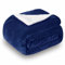 SOCHOW Sherpa Decke Marine Blau zweiseitige Wohndecken Kuscheldecken, extra Dicke warm Sofadecke/Couchdecke aus Sherpa, 220 x 240 cm super flausch Fleecedecke als Sofaüberwurf oder Wohnzimmerdecke