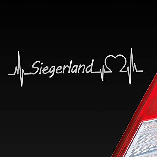 Hellweg Druckerei Auto Aufkleber Siegerland Puls Herzschlag Fun Sticker Heckscheibenaufkleber Autoaufkleber mit Ferien Region Motiv