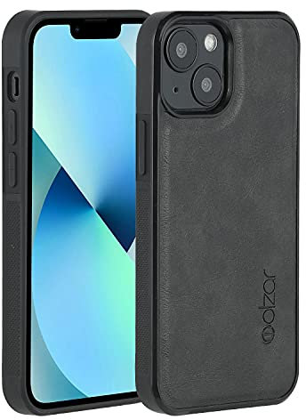 Molzar GripBig Series for iPhone 13 Mini Case, Built-in Metal Plate for Magnetic Mount, Works with Qi-certified Chargers, Compatible with iPhone 13 Mini, Black/Black