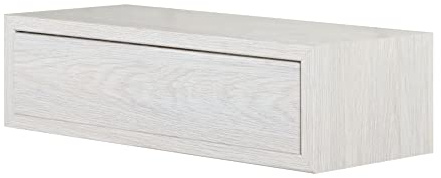 MODULARREDO | LEGOLO Wandregal mit Schublade, hängender Nachttisch, Wandregal, 45 x 13,4 x 20 cm, Eiche gebleicht - Made in Italy