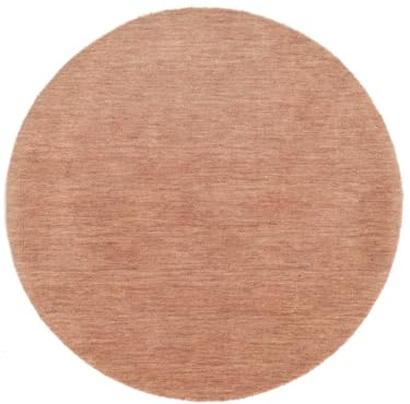 RugVista Handloom, Teppich, Shaggy/Ø 100 cm, Rund, Niedriger Stapel, Wohnzimmer, Esszimmer, Schlafzimmer, Diele, Nur chemische Reinigung, Care & Fair Zertifiziert, Terracotta