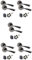 Golden Grace Astrid Style Modern Door Handles On Round Rose in Metallic Black Finish with 1 Pair of Ball Bearing Hinges & 64mm Tubular Latch - 5 Sets