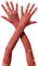 RSLOVE Netzhandschuhe für Damen, Partyhandschuhe, Pailletten, Ballhandschuhe, Zubehör 1920, klassischer Stil, rot, One size