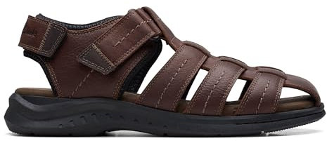 Clarks Homme Walkford Fish Sandales, Brown Tumb, 42 EU
