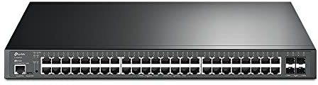 TP-Link JetStream 48-Port Gigabit Managed PoE+ Switch, 4 x 10G SFP+ Slots, 500W, Steel Case, Omada SDN Compatible