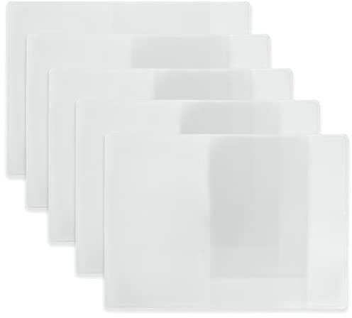 Reisepasshüllen 5 Pack, Passschutz aus durchsichtigem Kunststoff, transparente, gefrostete Passhüllen für Pässe in Standardgröße RFID-ID-Kartenhüllen Zubehör für Reiseveranstalter für Frauen Männer