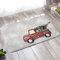 Banemi Teppich Waschbar, Türmatte Schmal 60X90cm Rot Grün Spielzeugauto mit Weihnachtsbaum für Wohnzimmer Schlafzimmer