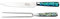 Katana Saya Pearl Carving Knife and Fork Set - High Carbon VG-10 Damascus Steel for Extreme Toughness & Sharpness – Acrylic Handle with Abalone Pattern