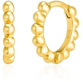 Brandlinger ® Ohrringe Silber 925. Creolen gold klein. Schmuck Damen vergoldet mit 18 Karat (Silber und Gold) für Frauen und Mädchen. Durchmesser der Creolen 12mm.