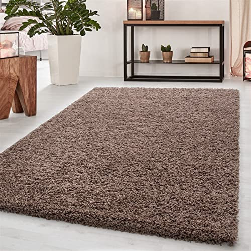 Morhane Dream Shaggy Teppich hochflor rechteckig 60x110cm Mokka