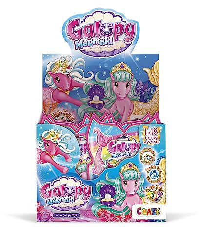 GALUPY Mermaid - Einhorn Spielzeug mit Meerjungfrauenflosse - Komplettes Verkaufsdisplay mit 20 Einhorn Figuren
