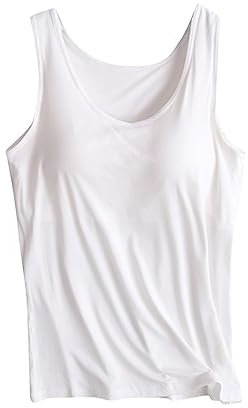 tsaChick Sporttop Damen Camisole für Frauen, Verstellbarer Träger, Tank-Top, mit integriertem BH, ärmelloses Top, Reine Farbe