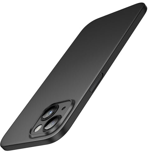 JETech Ultra Dünn Hülle für iPhone 15 6,1 Zoll, Kameraobjektivabdeckung Vollschutz, Leicht Matt Finish PP Hard Minimalistisch Hülle, Unterstützt Kabelloses Laden (Schwarz)