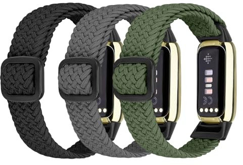 Ecogbd Elastisches Nylon Ersatzarmband Kompatibel mit Fitbit Luxe Armband, Weiches Verstellbare Atmungsaktive SportArmband für Damen Herren